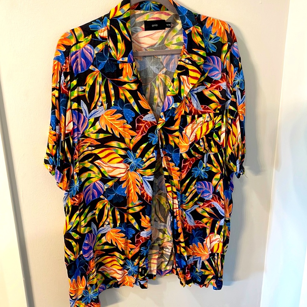 Onia Short Sleeve Floral  Button Up
